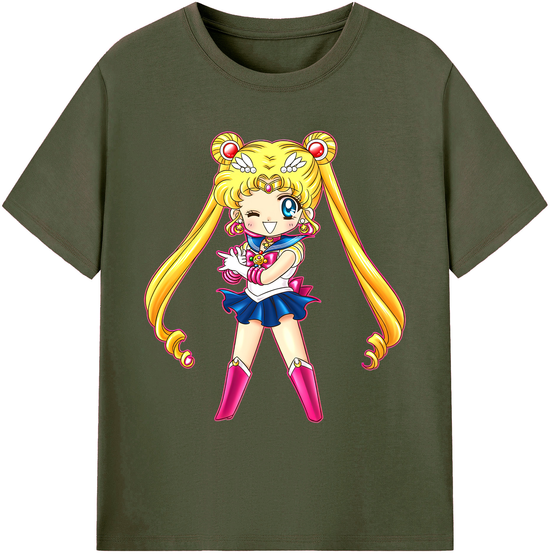 （画像用） 美少女戦士セーラームーン 月野 うさぎ つきの うさぎ Sailor Moon Tsukino Usagi 綿100％ メンズ半袖Tシャツ｜肌触りやわらか＆通気性